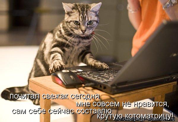почитал свежак сегодня мне совсем не нравится, сам себе сейчас составлю крутую котоматрицу!... Котоматрица: почитал свежак сегодня мне совсем не нравится, сам себе сейчас составлю крутую котоматрицу!