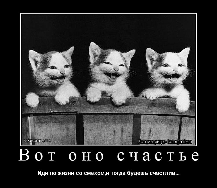 Вот оно счастье Иди по жизни со смехом,и тогда будешь счастлив...... Котоматрица: Вот оно счастье Иди по жизни со смехом,и тогда будешь счастлив...