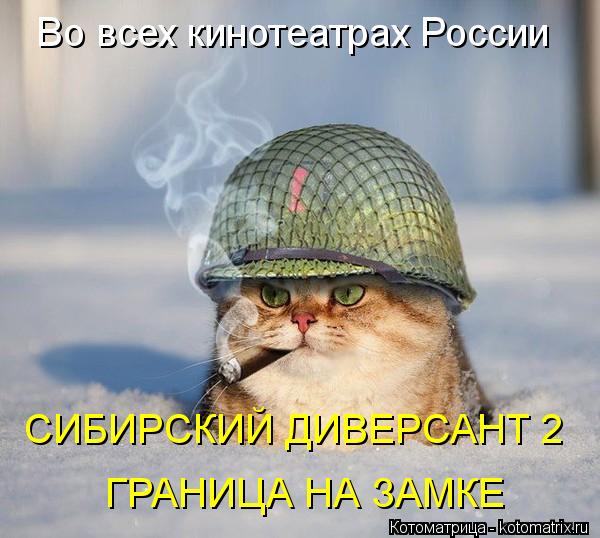 Во всех кинотеатрах России СИБИРСКИЙ ДИВЕРСАНТ 2 ГРАНИЦА НА ЗАМКЕ... Котоматрица: Во всех кинотеатрах России СИБИРСКИЙ ДИВЕРСАНТ 2 ГРАНИЦА НА ЗАМКЕ