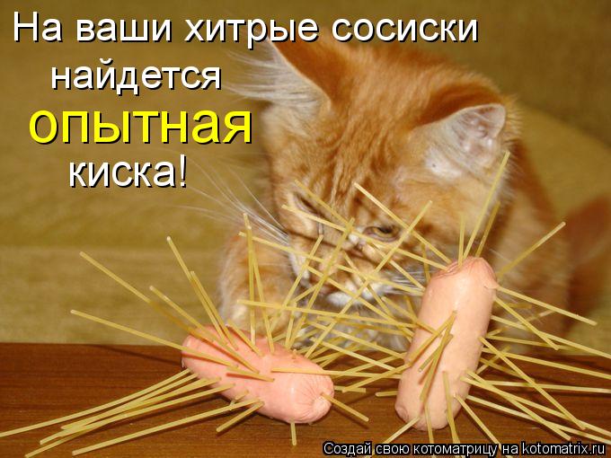 На ваши хитрые сосиски найдется опытная киска!... Котоматрица: На ваши хитрые сосиски найдется опытная киска!