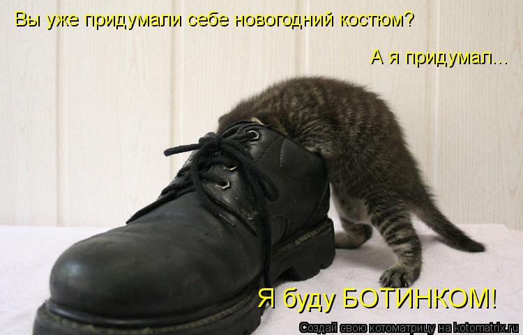 Вы уже придумали себе новогодний костюм? А я придумал... Я буду БОТИНКОМ!... Котоматрица: Вы уже придумали себе новогодний костюм? А я придумал... Я буду БОТИНКОМ!