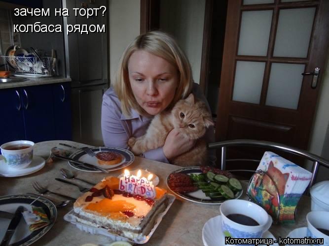 зачем на торт? колбаса рядом... Котоматрица: зачем на торт? колбаса рядом