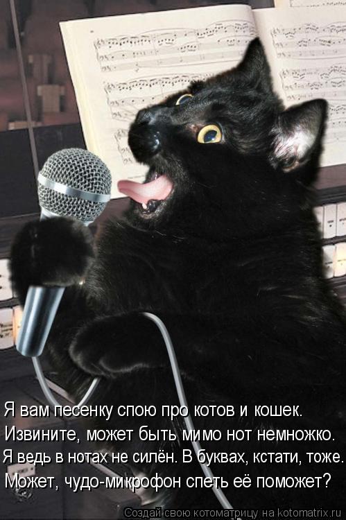 Извините, может быть мимо нот немножко. Я ведь в нотах не силён. В буквах, кстати, тоже. Может, чудо-... Котоматрица: Извините, может быть мимо нот немножко. Я ведь в нотах не силён. В буквах, кстати, тоже. Может, чудо-микрофон спеть её поможет? Я вам песенку сп