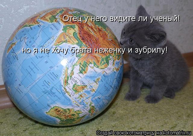 Отец у него видите ли ученый! но я не хочу брата неженку и зубрилу!... Котоматрица: Отец у него видите ли ученый! но я не хочу брата неженку и зубрилу!
