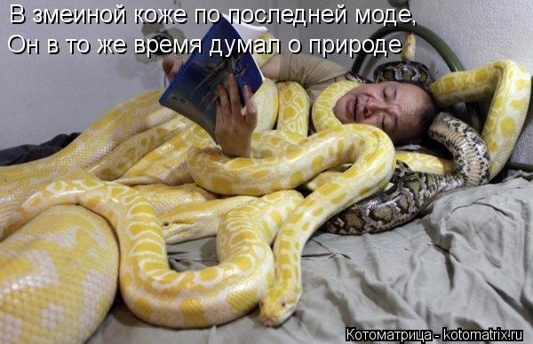 В змеиной коже по последней моде, Он в то же время думал о природе... Котоматрица: В змеиной коже по последней моде, Он в то же время думал о природе
