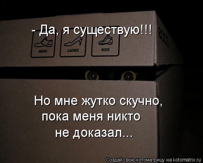 Котоматрица: - Да, я существую!!! Но мне жутко скучно, пока меня никто не доказал...