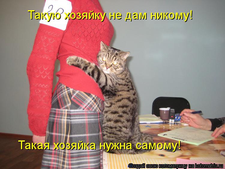 Такую хозяйку не дам никому! Такая хозяйка нужна самому!... Котоматрица: Такую хозяйку не дам никому! Такая хозяйка нужна самому!
