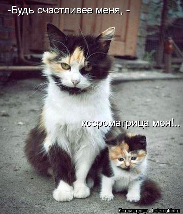 -Будь счастливее меня, - ксероматрица моя!..... Котоматрица: -Будь счастливее меня, - ксероматрица моя!..
