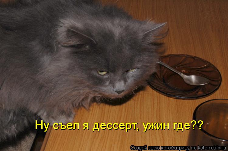 Котоматрица: Ну съел я дессерт, ужин где??