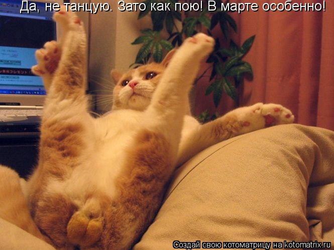 Да, не танцую. Зато как пою! В марте особенно!... Котоматрица: Да, не танцую. Зато как пою! В марте особенно!