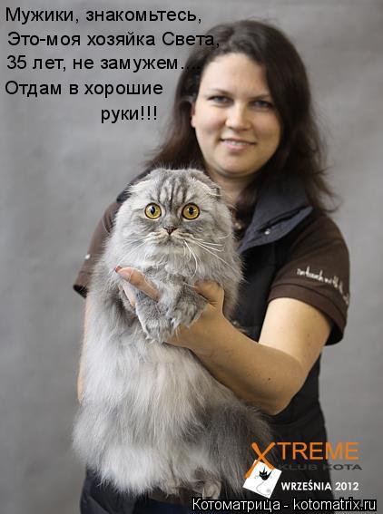 Мужики, знакомьтесь, Это-моя хозяйка Света, 35 лет, не замужем.... Отдам в хорошие руки!!!... Котоматрица: Мужики, знакомьтесь, Это-моя хозяйка Света, 35 лет, не замужем.... Отдам в хорошие руки!!!