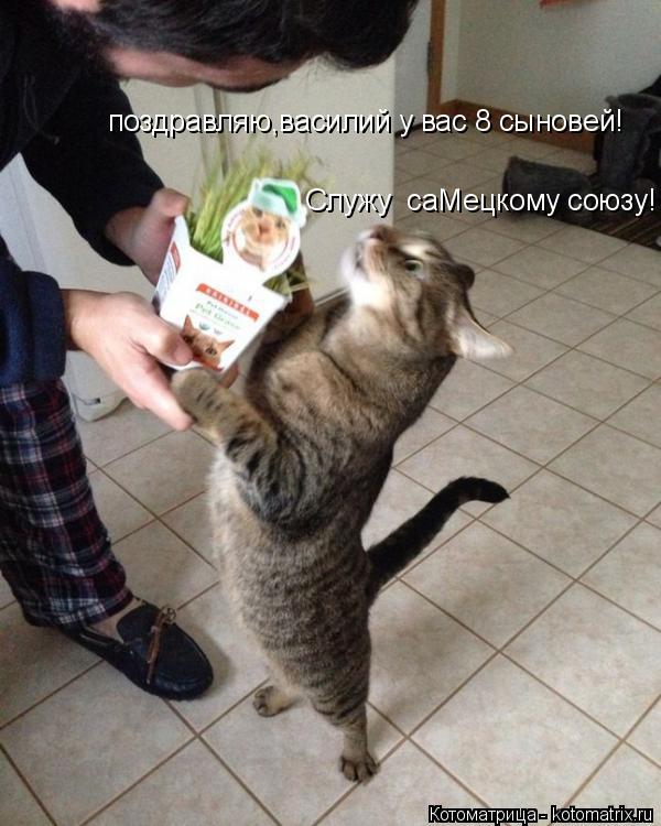 поздравляю,василий у вас 8 сыновей! Служу саМецкому союзу!... Котоматрица: поздравляю,василий у вас 8 сыновей! Служу саМецкому союзу!