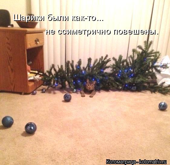 Котоматрица: Шарики были как-то... не ссиметрично повешены.
