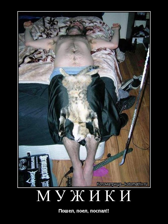Котоматрица: МУЖИКИ Пошел, поел, поспал!!