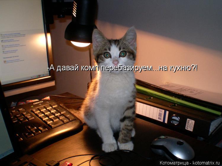 Котоматрица: -А давай комп перебазируем...на кухню?!