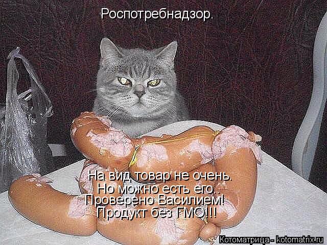 Котоматрица: На вид товар не очень. Но можно есть его.. Проверено Василием! Продукт без ГМО!!! Роспотребнадзор.