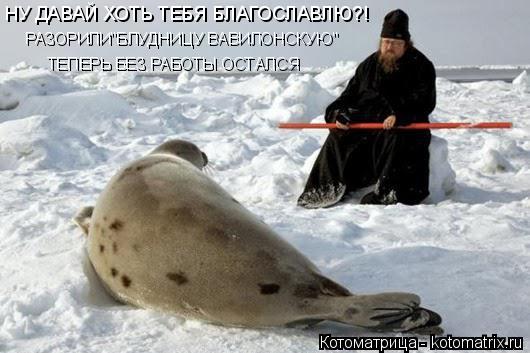 Котоматрица: НУ ДАВАЙ ХОТЬ ТЕБЯ БЛАГОСЛАВЛЮ?! РАЗОРИЛИ"БЛУДНИЦУ ВАВИЛОНСКУЮ" ТЕПЕРЬ БЕЗ РАБОТЫ ОСТАЛСЯ