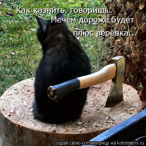 Котоматрица: Как казнить, говоришь. Мечём дороже будет плюс верёвка...