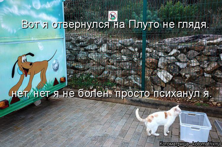 Котоматрица: Вот я отвернулся на Плуто не глядя.  нет, нет я не болен. просто психанул я.