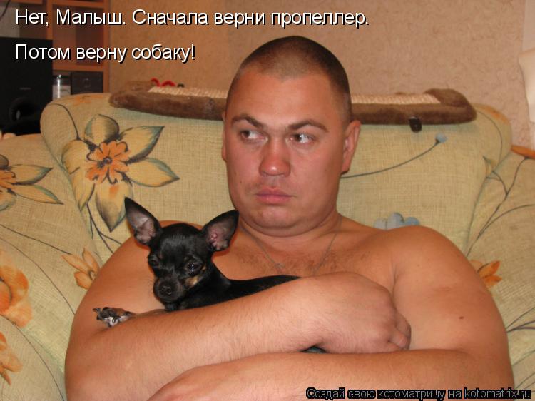 Котоматрица: Нет, Малыш. Сначала верни пропеллер. Потом верну собаку!