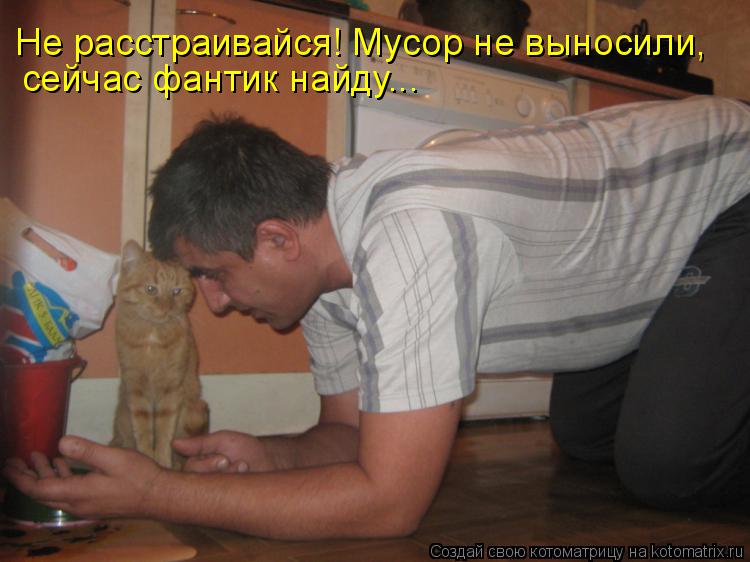 Котоматрица: Не расстраивайся! Мусор не выносили, сейчас фантик найду...