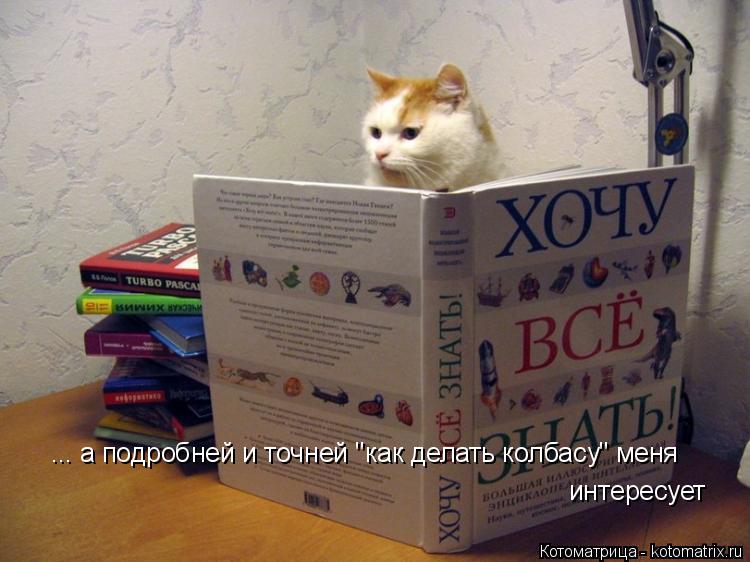 ... а подробней и точней "как делать колбасу" меня интересует... Котоматрица: ... а подробней и точней "как делать колбасу" меня интересует
