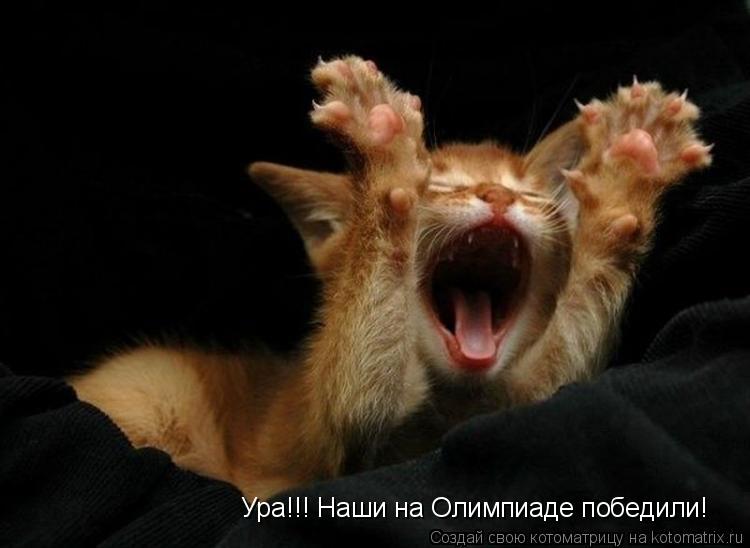 Ура!!! Наши на Олимпиаде победили!... Котоматрица: Ура!!! Наши на Олимпиаде победили!