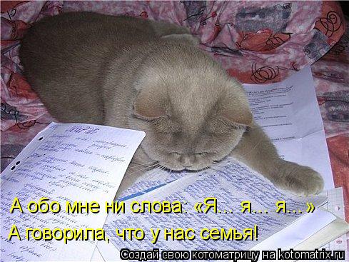 А обо мне ни слова: «Я… я… я…» А говорила, что у нас семья!... Котоматрица: А обо мне ни слова: «Я… я… я…» А говорила, что у нас семья!