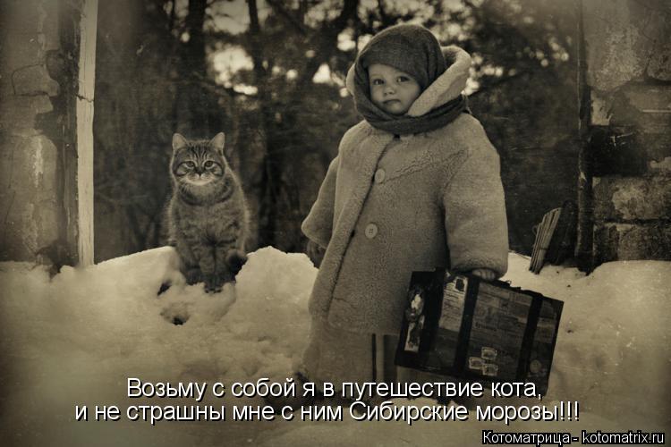 Возьму с собой я в путешествие кота, и не страшны мне с ним Сибирские морозы!!!... Котоматрица: Возьму с собой я в путешествие кота, и не страшны мне с ним Сибирские морозы!!!