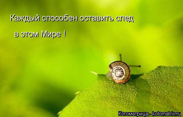 Каждый способен оставить след в этом Мире !... Котоматрица: Каждый способен оставить след в этом Мире !