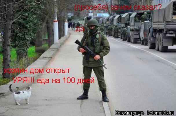 хозяин дом открыт да УРЯ!!! еда на 100 дней (просебя) зачем сказал?... Котоматрица: хозяин дом открыт да УРЯ!!! еда на 100 дней (просебя) зачем сказал?