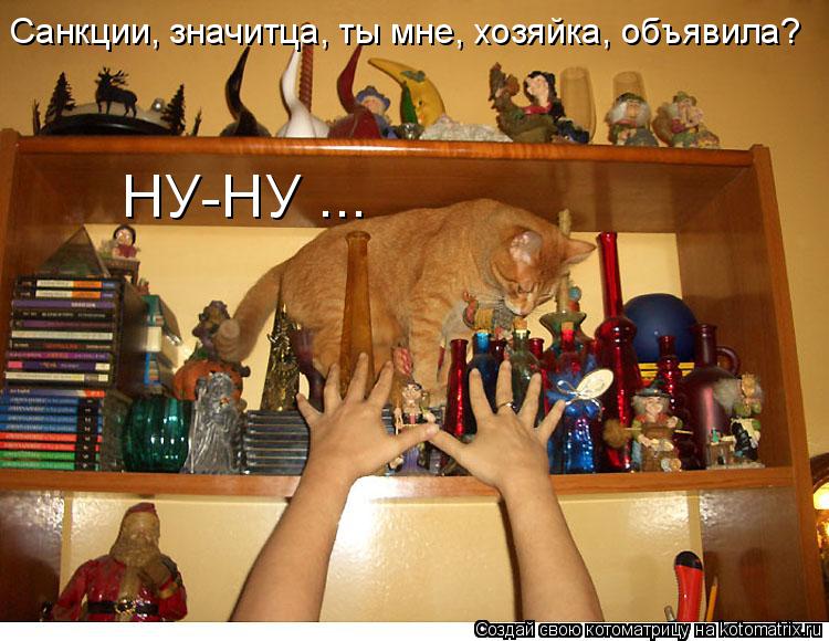 Санкции, значитца, ты мне, хозяйка, объявила? НУ-НУ ...... Котоматрица: Санкции, значитца, ты мне, хозяйка, объявила? НУ-НУ ...
