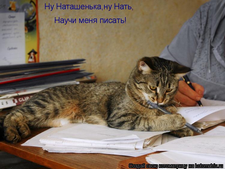 Котоматрица: Ну Наташенька,ну Нать, Научи меня писать!