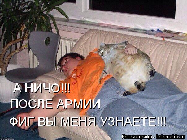А НИЧО!!! ПОСЛЕ АРМИИ ФИГ ВЫ МЕНЯ УЗНАЕТЕ!!!... Котоматрица: А НИЧО!!! ПОСЛЕ АРМИИ ФИГ ВЫ МЕНЯ УЗНАЕТЕ!!!