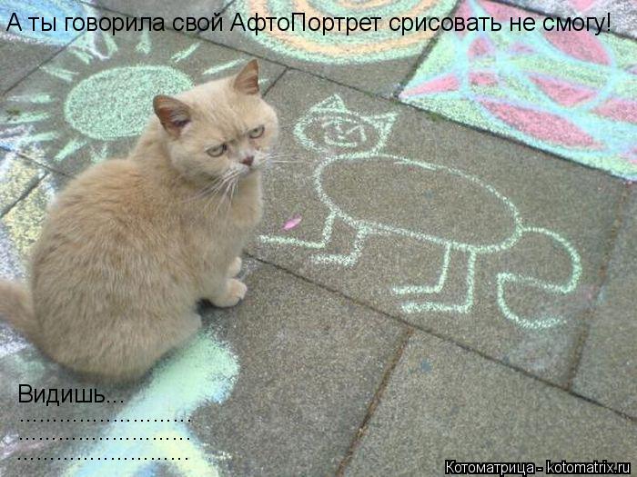Котоматрица: А ты говорила свой АфтоПортрет срисовать не смогу! Видишь... .......................... .......................... ..........................