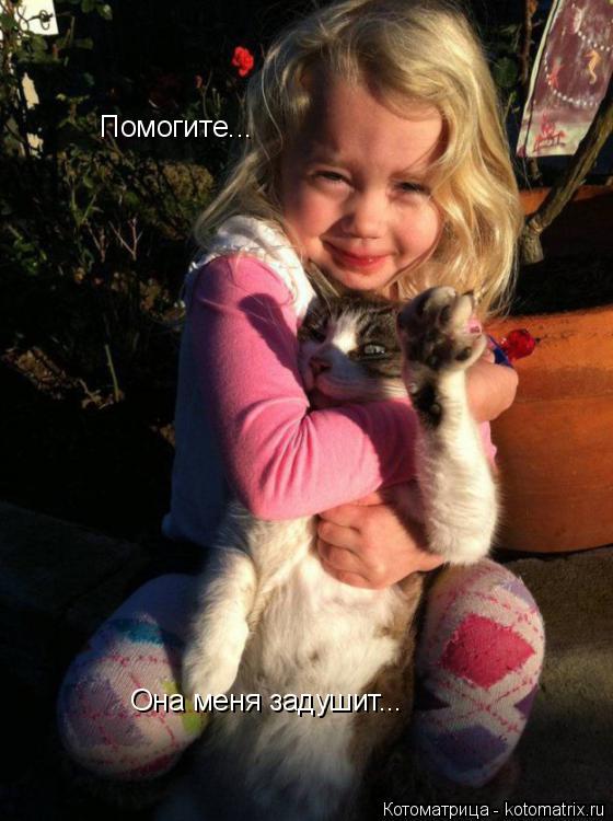 Помогите... Она меня задушит...... Котоматрица: Помогите... Она меня задушит...