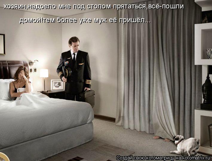 хозяин,надоело мне под столом прятаться,всё-пошли домой!тем более уже муж её пришёл...... Котоматрица: хозяин,надоело мне под столом прятаться,всё-пошли домой!тем более уже муж её пришёл...