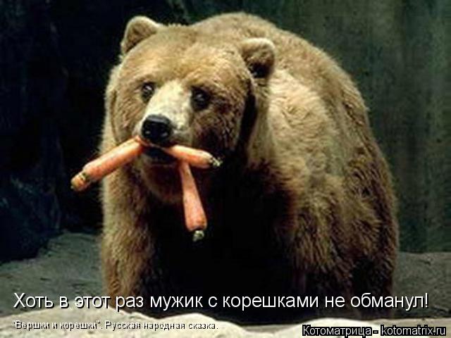 Хоть в этот раз мужик с корешками не обманул! "Вершки и корешки". Русская народная сказка.... Котоматрица: Хоть в этот раз мужик с корешками не обманул! "Вершки и корешки". Русская народная сказка.