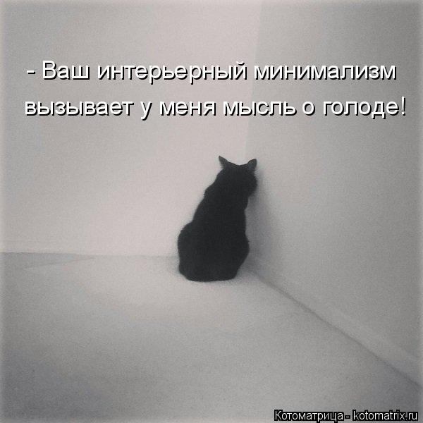 - Ваш интерьерный минимализм вызывает у меня мысль о голоде!... Котоматрица: - Ваш интерьерный минимализм вызывает у меня мысль о голоде!