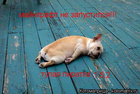 майнкрафт не запустился!!! тупая пиратка 1.5.2... Котоматрица: майнкрафт не запустился!!! тупая пиратка 1.5.2