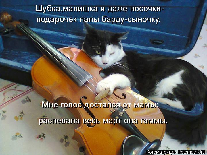 Шубка,манишка и даже носочки- подарочек папы барду-сыночку. Мне голос достался от мамы: распевала вес... Котоматрица: Шубка,манишка и даже носочки- подарочек папы барду-сыночку. Мне голос достался от мамы: распевала весь март она гаммы.
