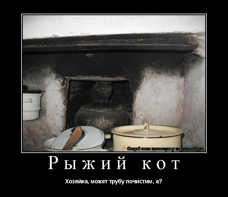 Рыжий кот Хозяйка, может трубу почистим, а?... Котоматрица: Рыжий кот Хозяйка, может трубу почистим, а?
