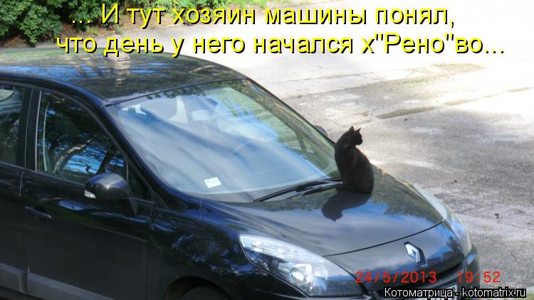 Котоматрица: ... И тут хозяин машины понял, что день у него начался х"Рено"во...