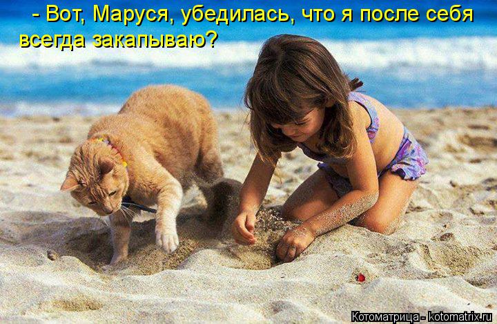 - Вот, Маруся, убедилась, что я после себя всегда закапываю?... Котоматрица: - Вот, Маруся, убедилась, что я после себя всегда закапываю?
