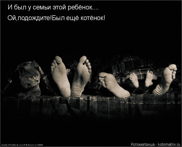 И был у семьи этой ребёнок.... Ой,подождите!Был ещё котёнок!... Котоматрица: И был у семьи этой ребёнок.... Ой,подождите!Был ещё котёнок!