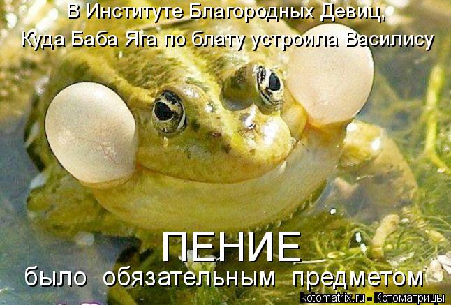 В Институте Благородных Девиц, Куда Баба Яга по блату устроила Василису было обязательным предметом... Котоматрица: В Институте Благородных Девиц, Куда Баба Яга по блату устроила Василису было обязательным предметом ПЕНИЕ