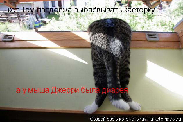 Котоматрица: кот Том продолжа выблёвывать касторку а у мыша Джерри была диарея