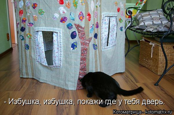 Котоматрица: - Избушка, избушка, покажи где у тебя дверь.
