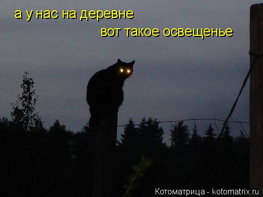 а у нас на деревне вот такое освещенье... Котоматрица: а у нас на деревне вот такое освещенье