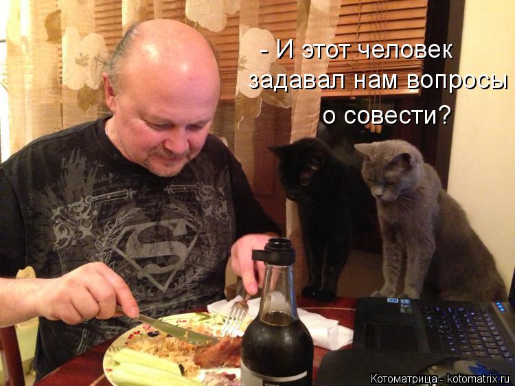 задавал нам вопросы - И этот человек о совести?... Котоматрица: задавал нам вопросы - И этот человек о совести?